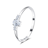 Beautifully of CZ Crystal Silver Ring NSR-4076